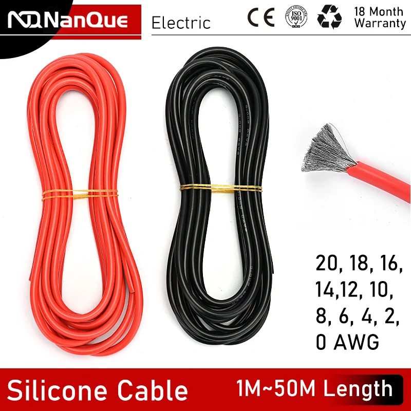 

Silicone Cable Car Battery High Temperature Cable Red Black Wire 0awg 2awg 4awg 6awg 8awg 10awg 12awg 14awg Electrical Wires