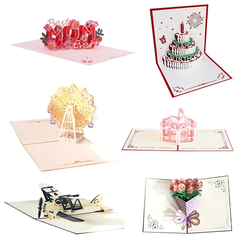 

3D -Up Поздравительные открытки, замена с конвертами, открытки ручной работы на день рождения, день рождения, годовщину, свадьбу, День матери