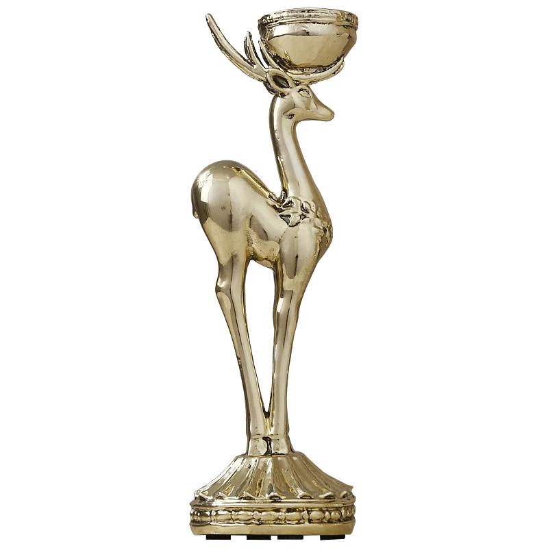 

American Luxury Candle Holder Metal Gold Scented Candle Creative Deer Candlestick Home Table Decorations Candlelight Gift Ideas