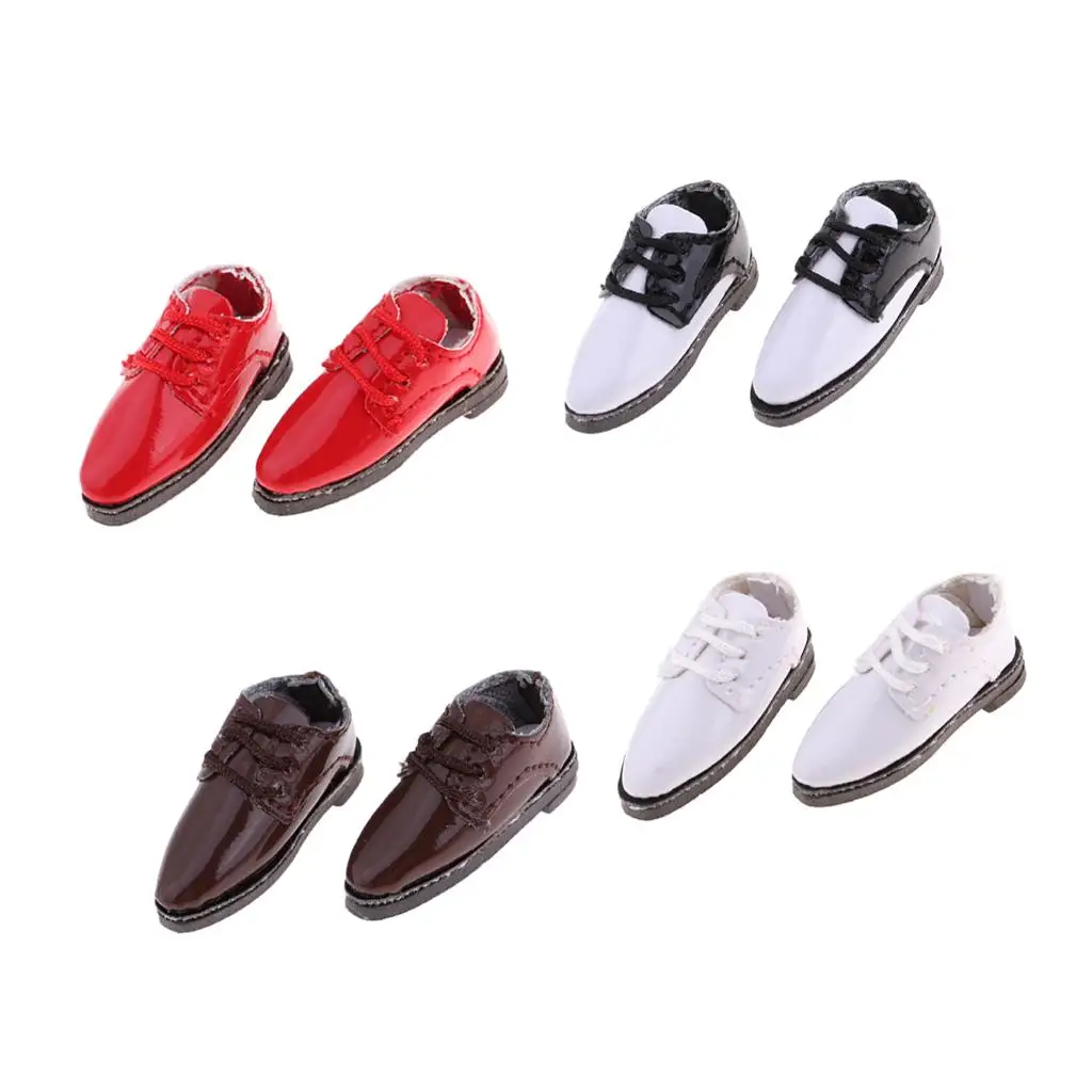 

Lace-Up Doll PU Leather British Oxford Shoes for 1/6 Blythe Doll Accs