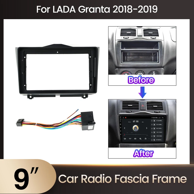 9inch Car Radio Panel Bracket For LADA Granta Cross 2018 - 2019 Vesta Sport 2015-2020 Android Multimedia Frame |