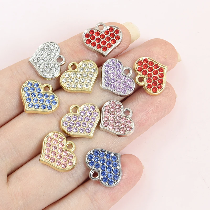 10 Шт. Красочные Элементы С Жемчугом В Форме Сердца Подвески