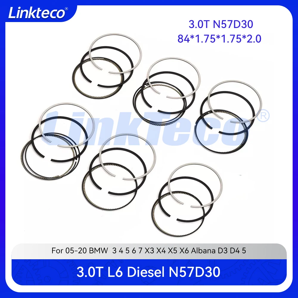 Комплект поршневых колец двигателя подходит для 3.0 T L L6 Deisel N57 N57D30 05-20 BMW 3.0T 330d 430d 530d