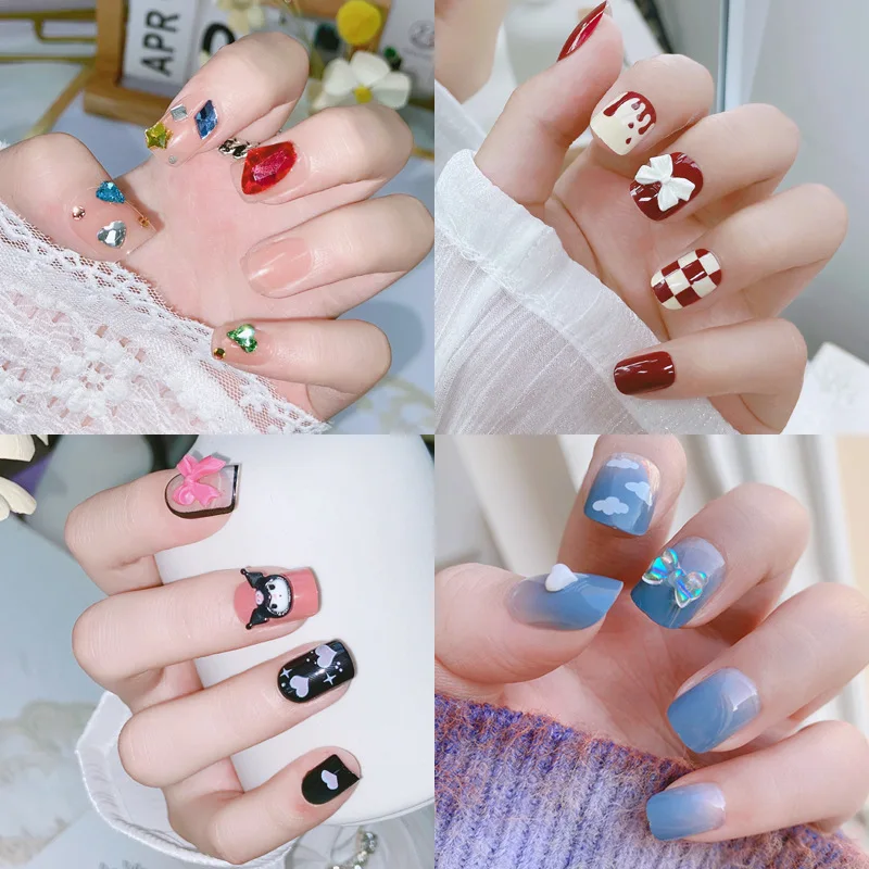 

24 шт./коробка, съемные нашивки для ногтей