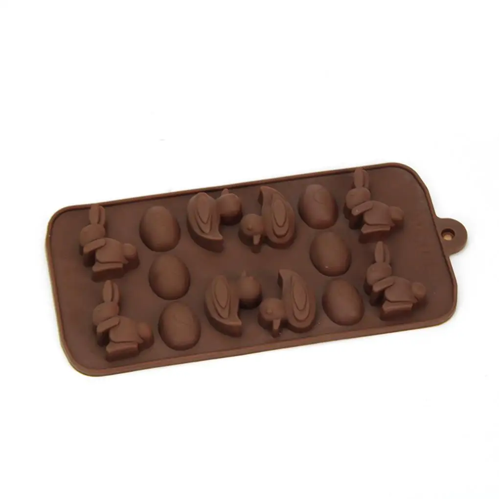 

Silicone Mold 12 Cavity Easter Egg Animal Shape Chocolate Mould DIY Fondant Jelly Ice Cube Bakeware