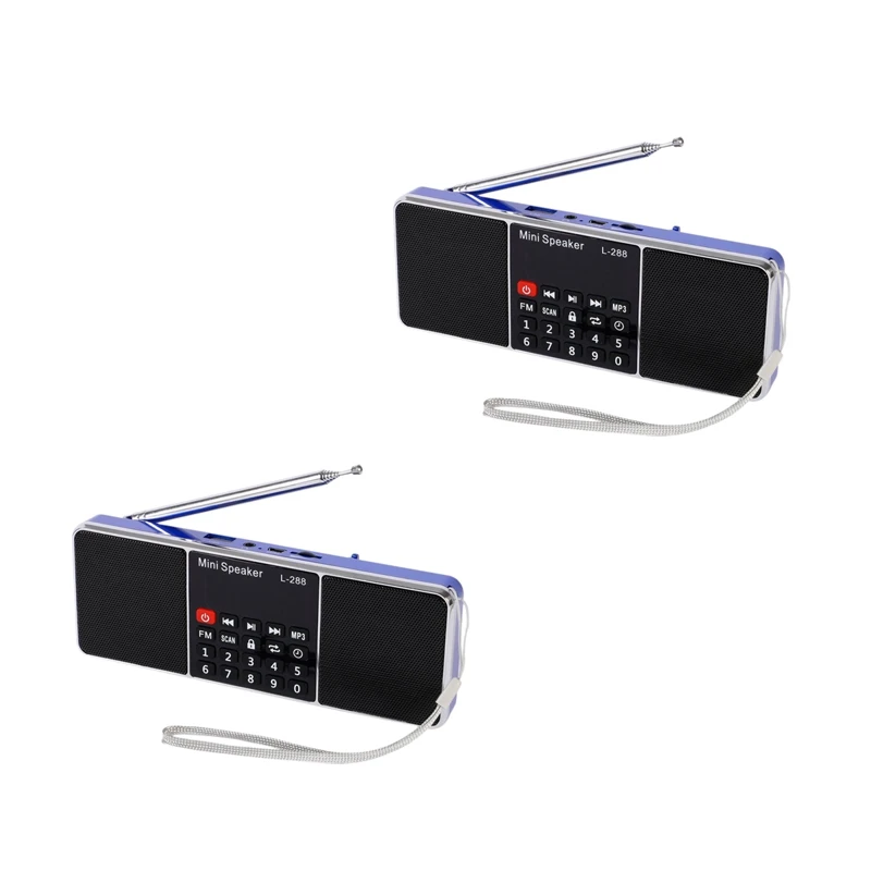 

2X Rechargeable Stereo L-288 FM Radio Speaker LCD Screen Support TF Card USB Disk MP3 Music Player Loudspeaker