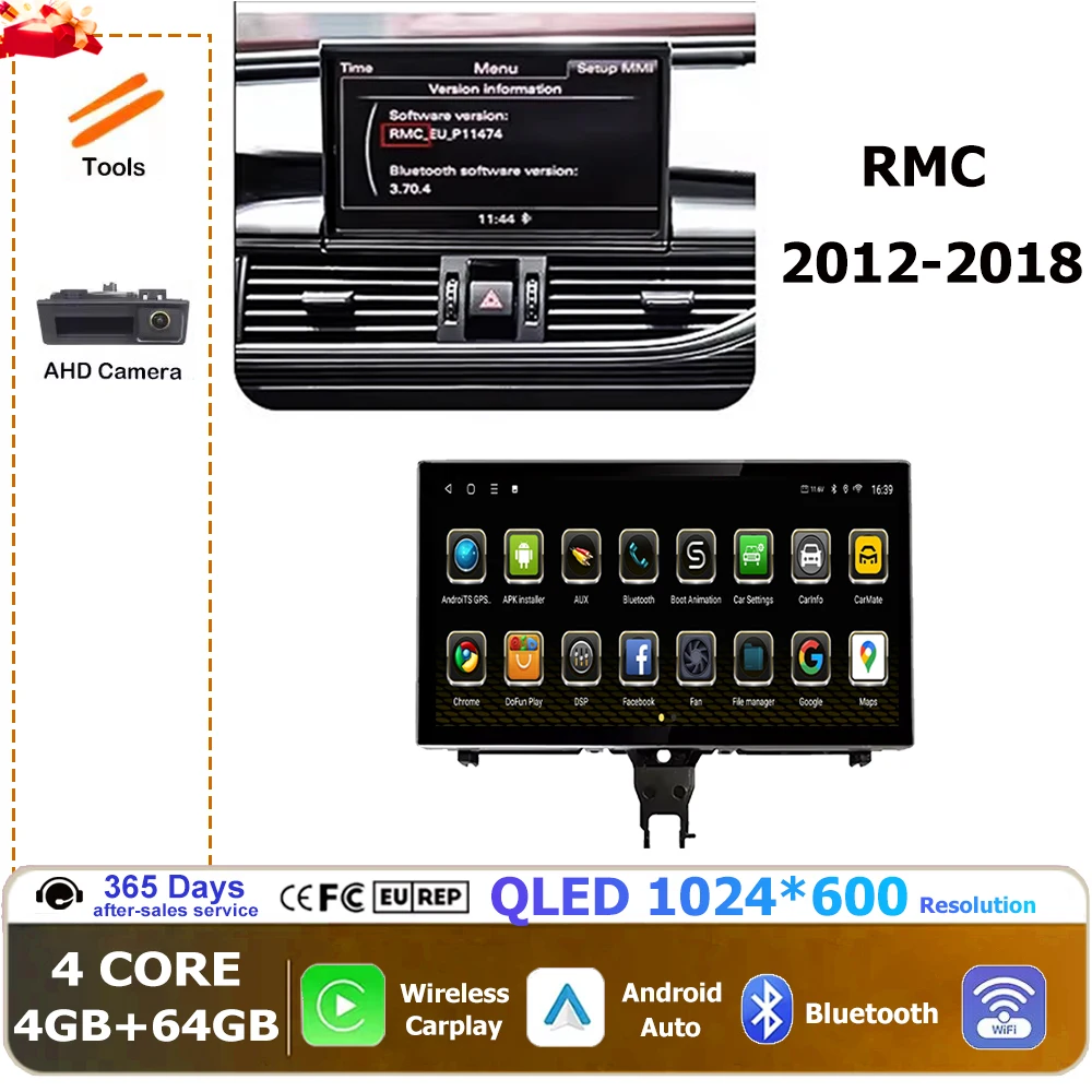

Android 14 для Audi A6 C7 A7 2012-2018 сенсорный экран Carplay автомобильный мультимедийный плеер WIFI музыка стерео GPS Navi авто радио DSP