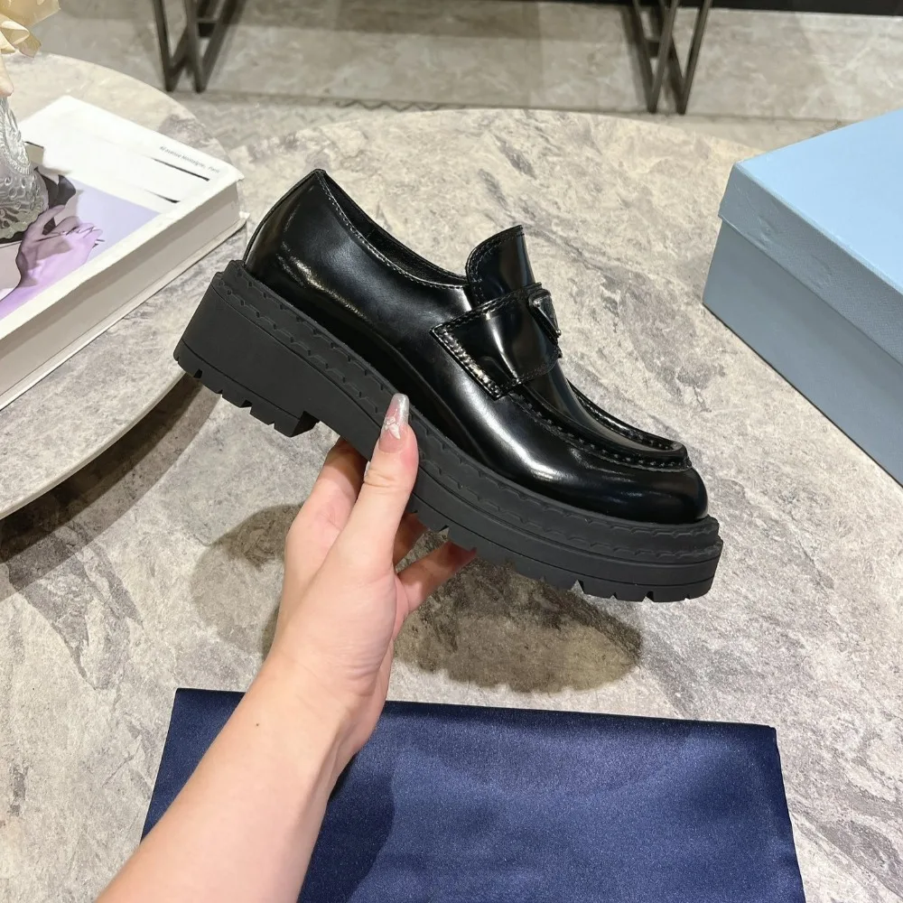 NIGO/женские туфли в стиле ретро с толстой подошвой высокие Lefou весенне-осенние