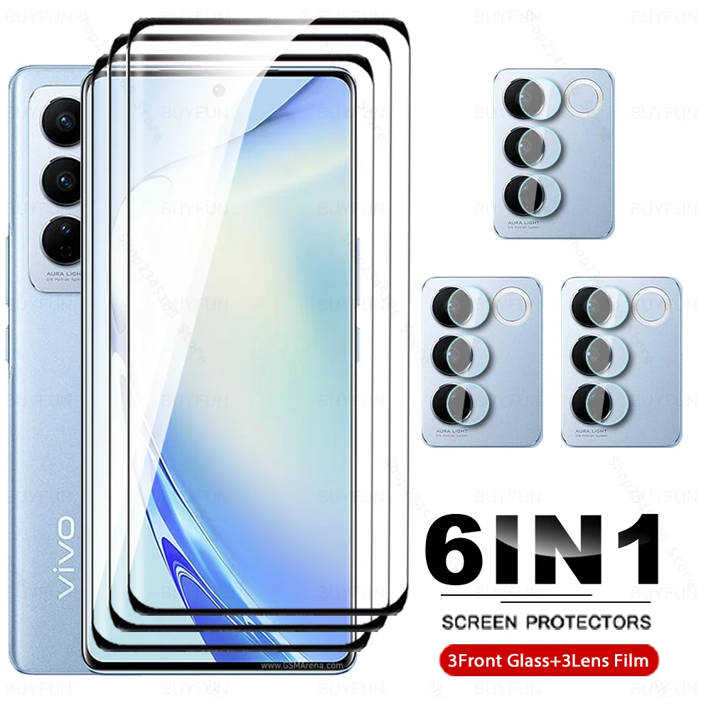 

3D Curved Glass For Vivo V27 Pro 5G 6in1 Tempered Glass Vavo V27Pro Vovi V 27 VivoV27 VivoV27Pro 6.78'' Camera Screen Protector