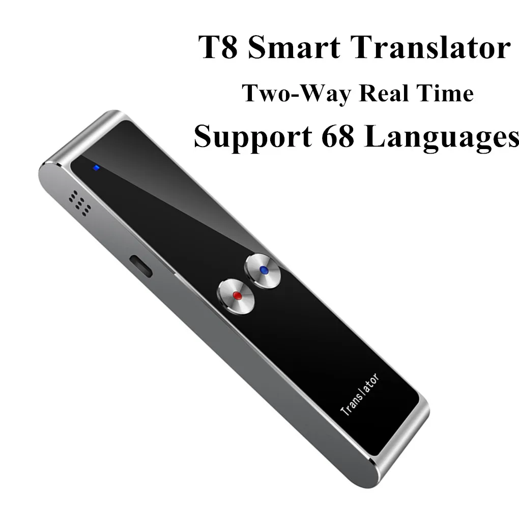 

T8 Portable Mini Wireless Smart Translator 68 Multi-Languages Two-Way Real Time Translator for Learn Travel Business Meeting