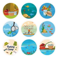 kk133 180pcs cool outdoor camping gone fishing stickers for kids toys gift pack laptop fridge phone luggage guitar sticker label