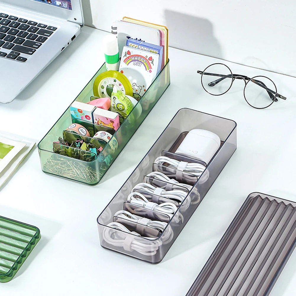 

Dustproof Cable Management Box Large Capacity Desktop Data Cable Storage Box Stationery Organizer Multipurpose Desk Organizer