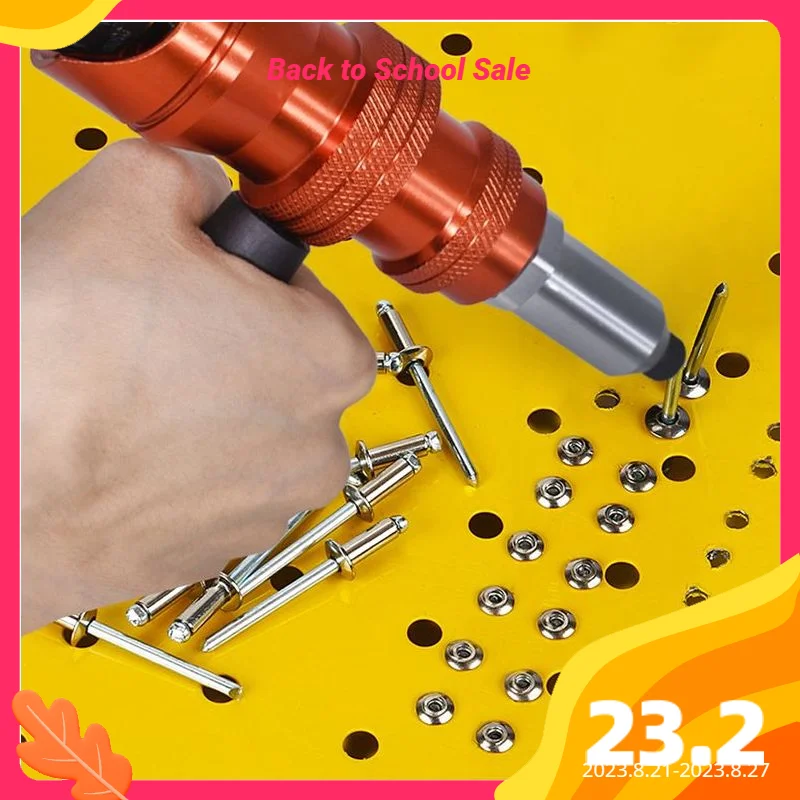 Upgrade Electric Rivet Gun 2.4mm-4.8mm Riveting Adapter Insert Cordless Drill Aluminum Rivet Nut Riveter Insert Nail Power Tools