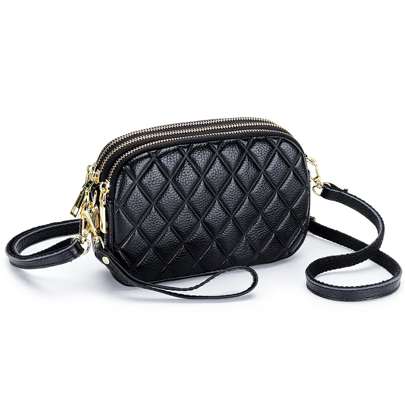 Women's Messenger Bags Fashion Shoulder Bag Women Genuine Leather Brand Designer Diamond Lattice Female Small Handbag Ladies Sac