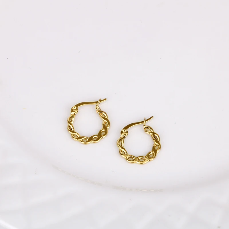 Аксессуары для женщин из нержавеющей стали золотого цвета, аксессуары для ушей с двойной нитью, оптовая продажа, модные украшения, новинка 2022