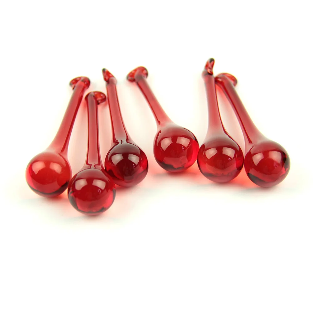 16x60 мм/20x80 мм красные капли дождя хрустальная люстра лампа стеклянные подвесные