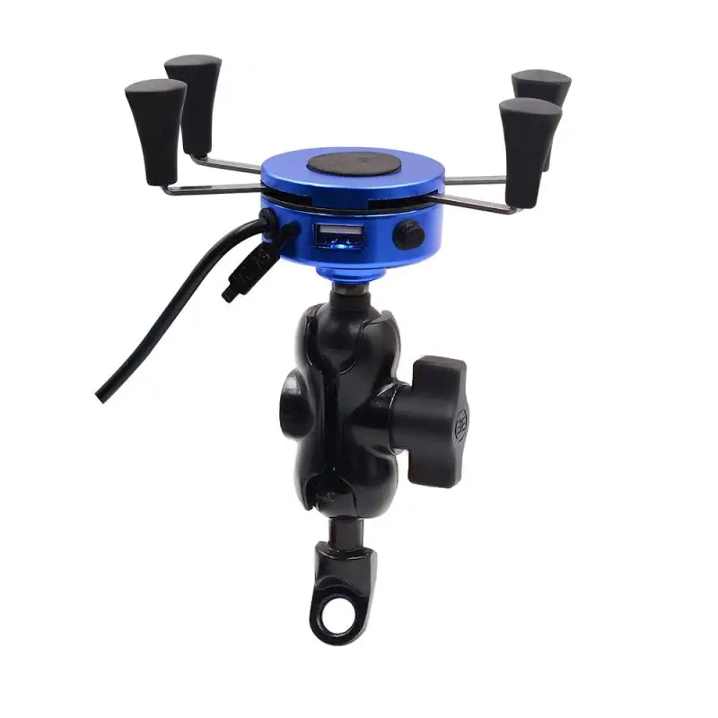 

Car Phone Holder Auto Motorcycle Mobile Vehicle Mounted USB Charger Navigation Bracket with Switch Car Accessories Interior