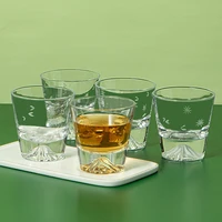 japanese style mt fuji glass high end whisky glass snow mountain cup simple ins wind crystal cherry blossom iceberg cup