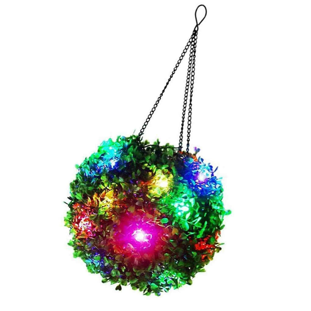 

Solar Hanging Light Topiary Adornment Scene Layout Grass Ball Artificial Decors Pendant Lamp for Home Restaurant