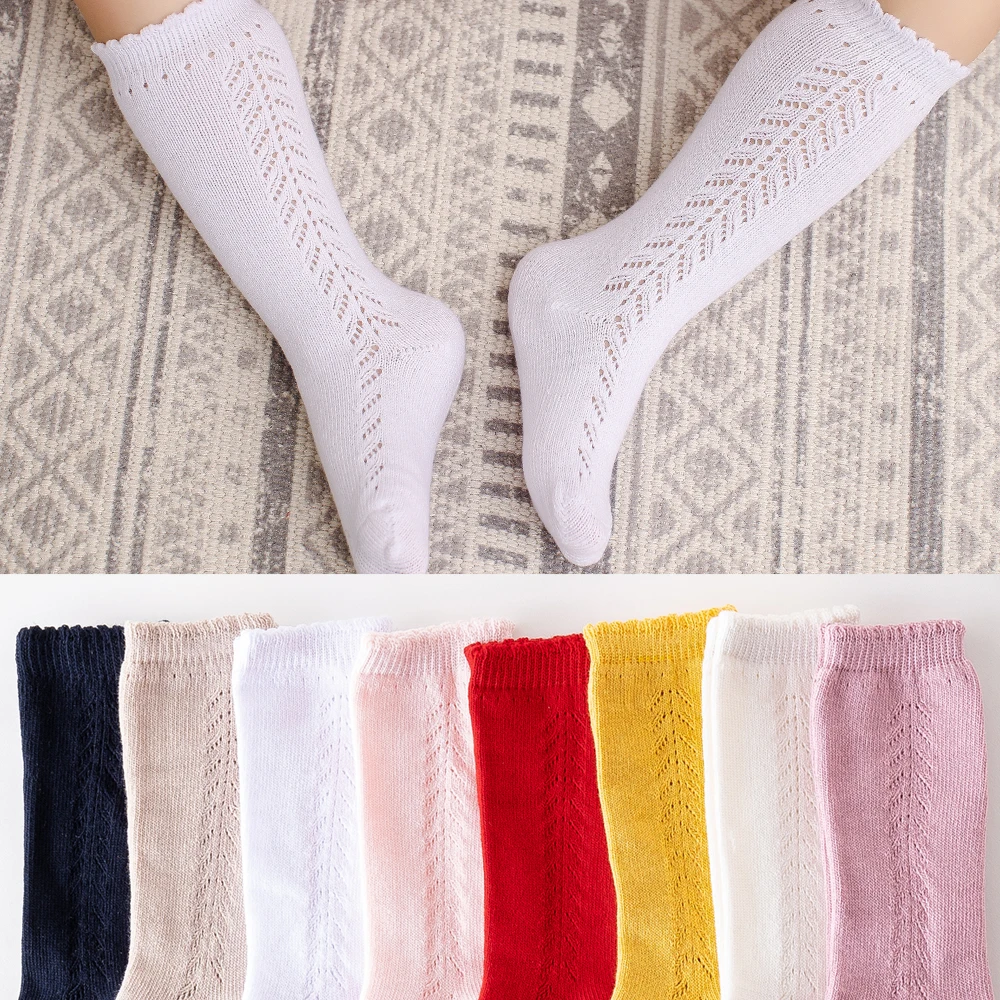 

Женские летние детские носки, испанские длинные дышащие сетчатые детские длинные хлопковые детские носки