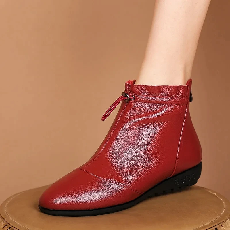 

Faux leather female autumn boots comfortable fashion ladies pointed toe office boots women's short boot shoes