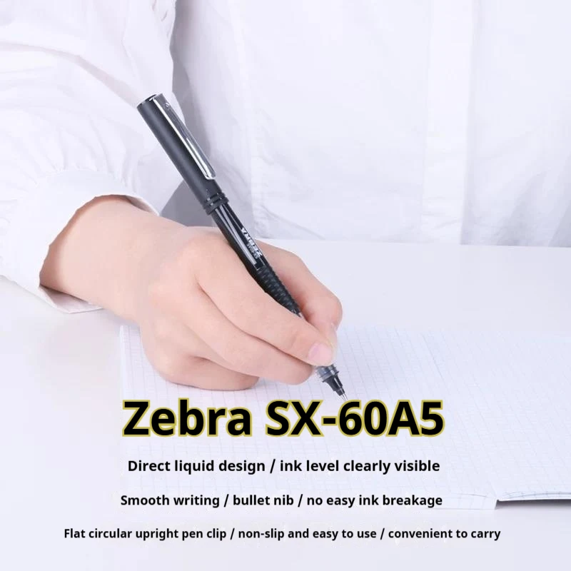 Ручка-роллер ZEBRA с прямой подачей чернил, 0,5 мм, не размазывается и не пропускает чернила, с пулевидным наконечникомметаллическим зажимом, для домашней работы, подписи, профессионального использования (art.: 3920dc2764937) - 3920dc2764937