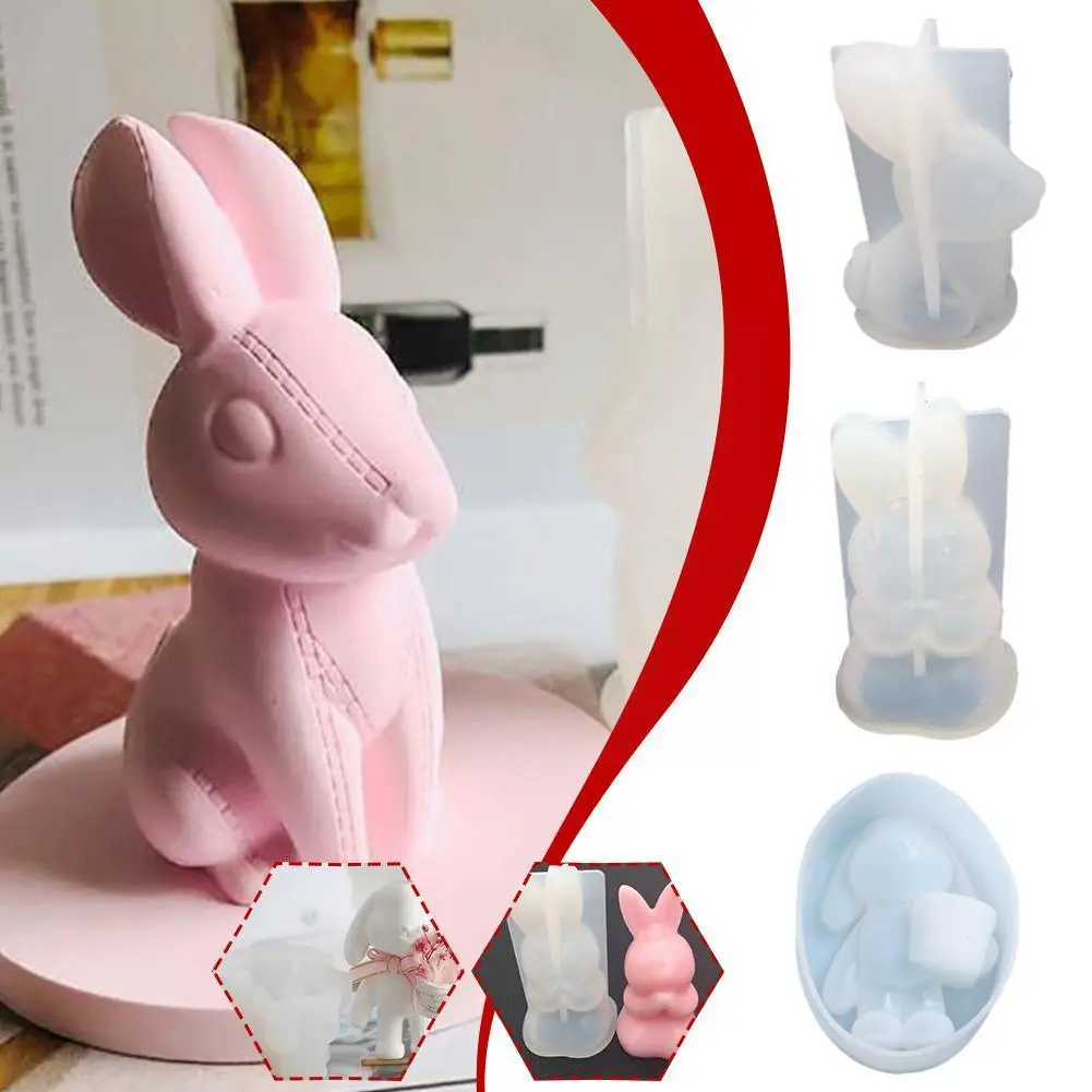 

Cute 3d Easter Rabbit Silicone Mold Diy Clay Mold Durable Home Casting Candle Mold Tools Mould Decoration Bunny A5h5