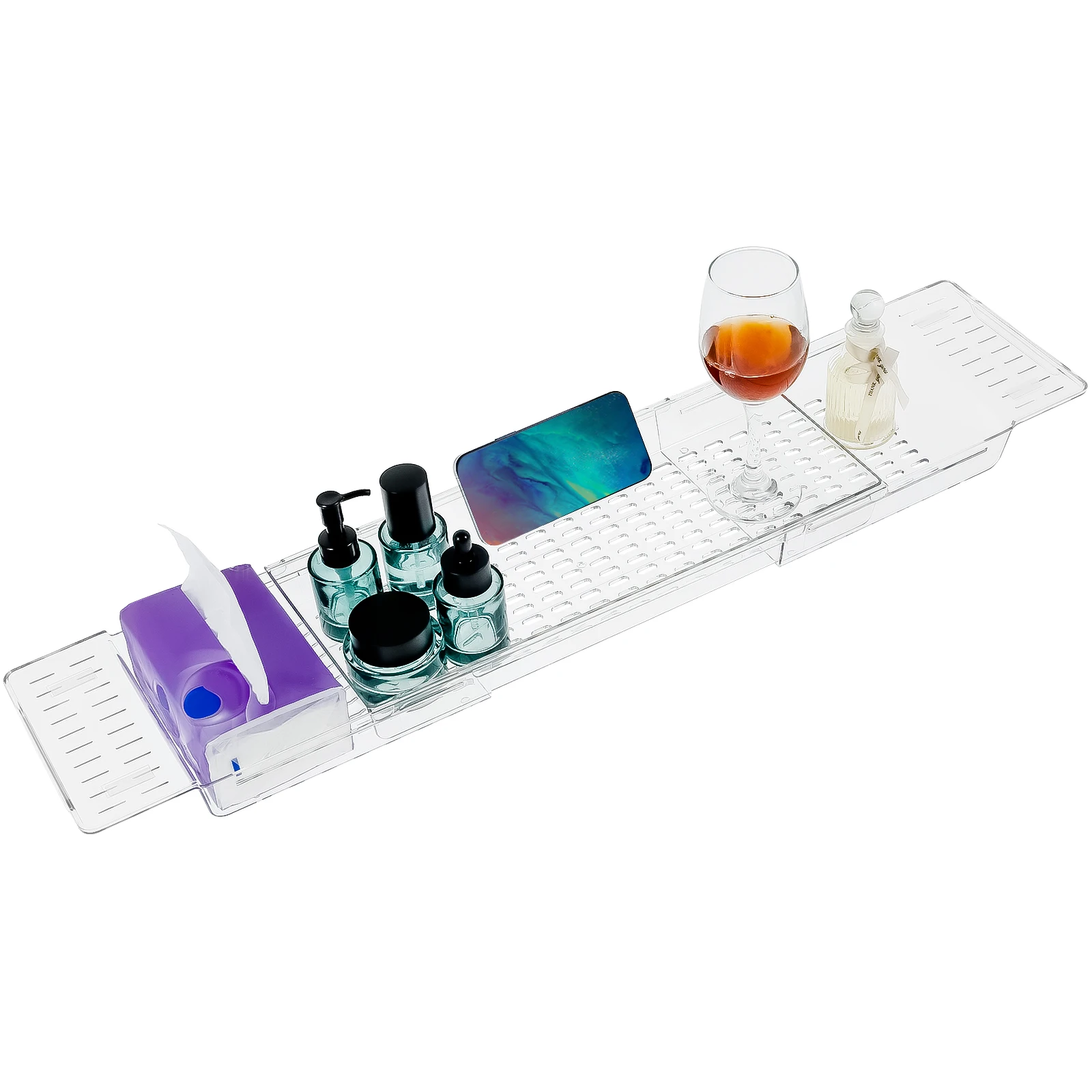 

Поднос Caddy для ванны, Регулируемый Поднос для ванны, нескользящий поднос для ванны, полый дренажный поднос для ванны, расширяемый поднос для ванны