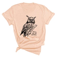 y2k shirt owl print graphic tee shirts for women cotton woman tshirts vintage streetwear summer harajuku shirts kawaii clothes