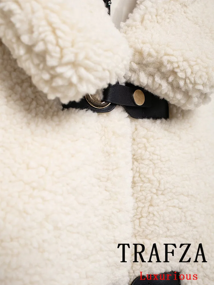 TRAFZA винтажное повседневное шикарное женское пальто с однотонным отложным