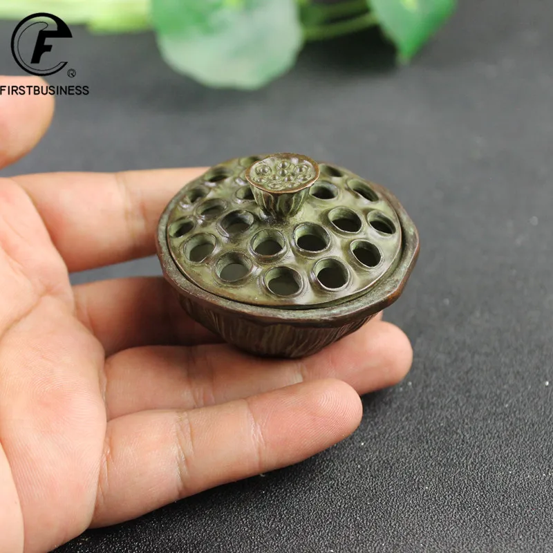 Медная подставка для семян лотоса под старину стандартная китайская винтажная