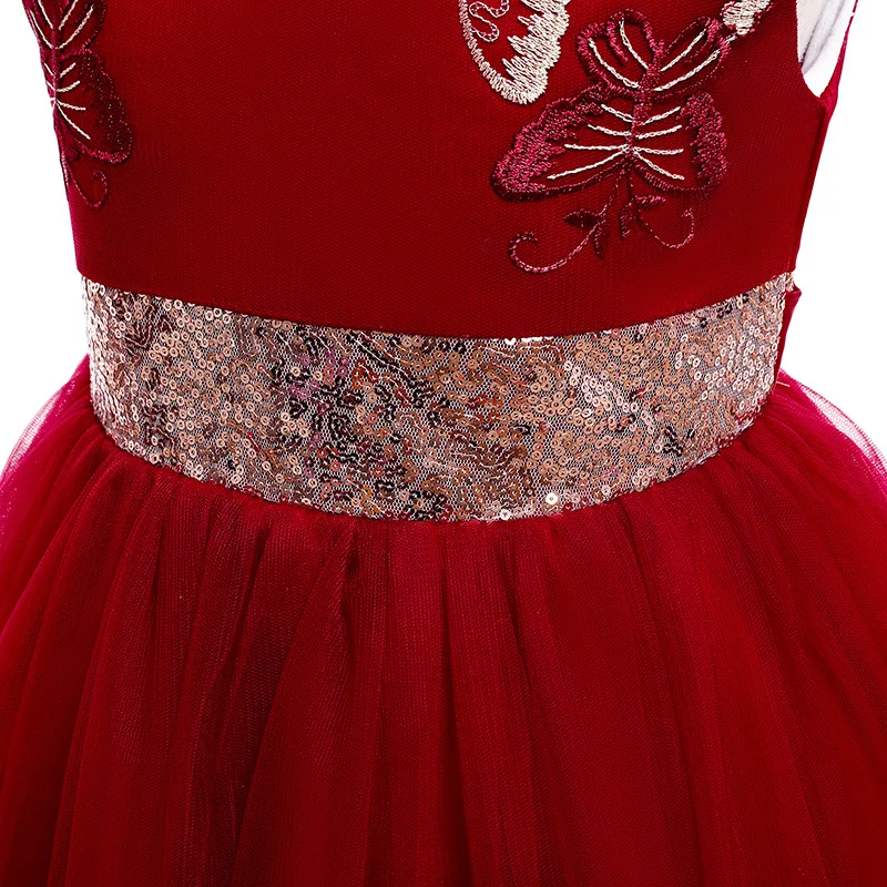 Детское элегантное платье принцессы для подружки невесты девочки с цветами