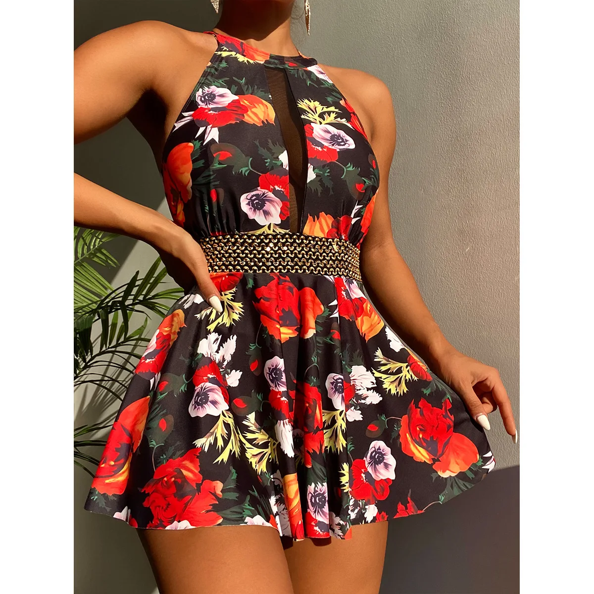 

Women's One-piece Swimsuit Plus Size Bikini Sexy Beach Skirt Woman Swimsuits Women Summer 2022 Conservative Feminine Bikinis Set