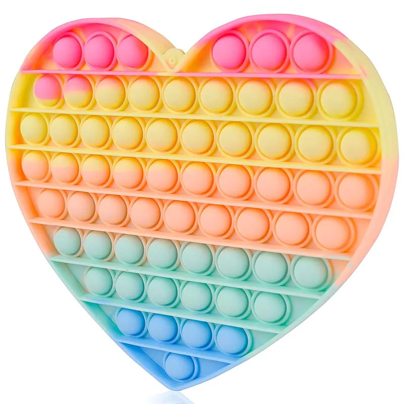 Pop Fidgets Toy for Kids Teens Adult Large Big Bubble 20cm 8 Inch Press Popper Figetget Sensory Stress Relief Game Heart Shaped