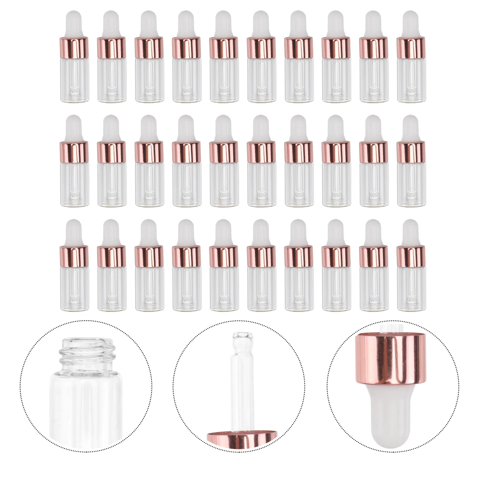 

30 Pcs of Essential Oil Dropper Bottle Glass Dispenser for Outdoor Home