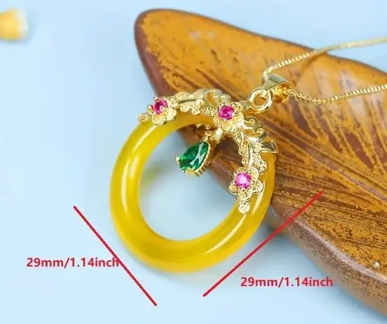 

1pc Men's Charm Jewelry Chain With Exquisite Agate Inlaid Pendant Fashion Necklace