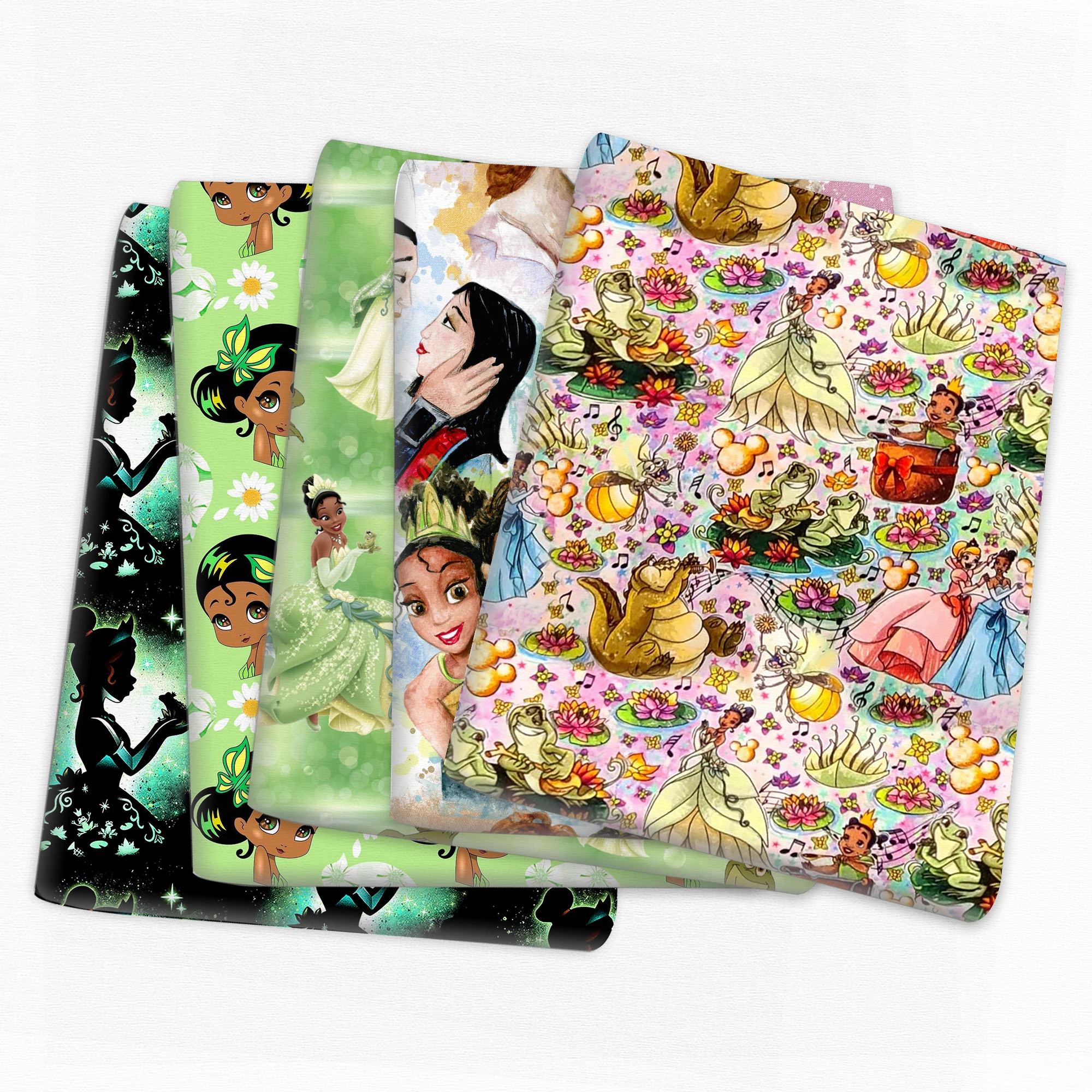 Disney Princess Tiana 50*145cm Polyester Cotton Fabric Sewing Quilting Fabric Needlework Material DIY Handmade
