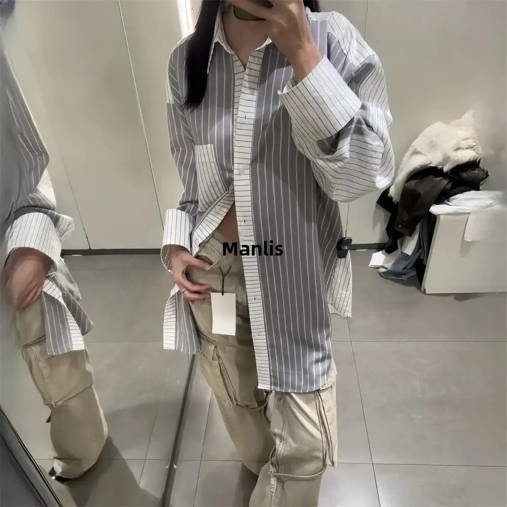 Новая весенняя женская рубашка в полоску модный европейский стиль оптовая