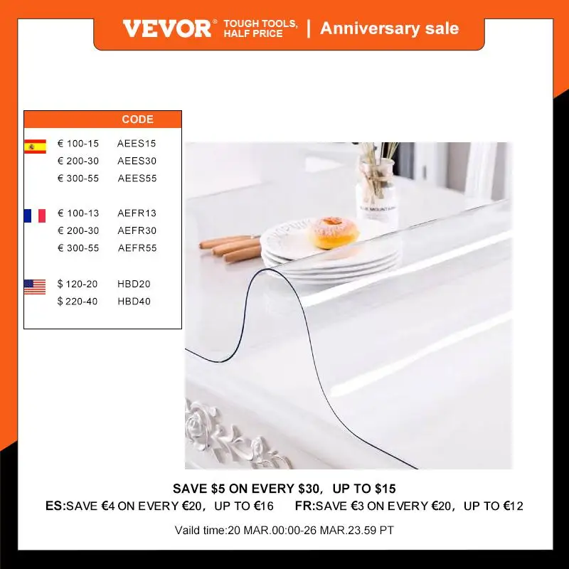 Protector Plastic Soft Glass Waterproof Oilproof For Dining Table