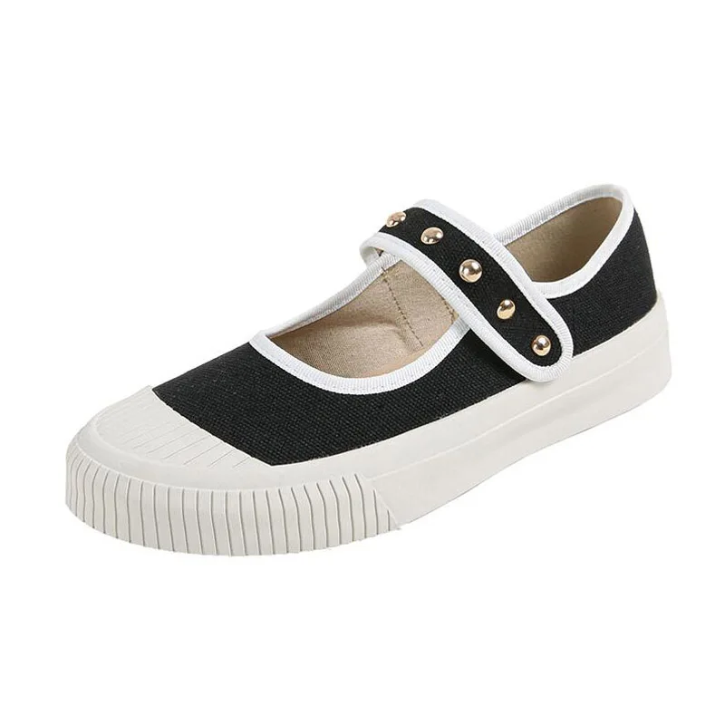 Brand Mary Jane Shoes Thick-soled Canvas Shoes Women Retro Rivet Lolita Shoes Japanese Jk Uniform Original Girl College Style