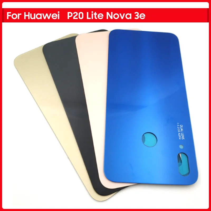 

Новинка для Huawei P20 Lite Nova 3e задняя крышка батарейного отсека стеклянная панель P20Lite корпус с объективом камеры сменный клей