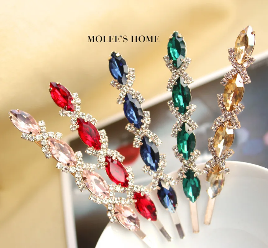 

2022 Hair Clips Hair Accessories Korean Water Drop Crystal Clip Fashion