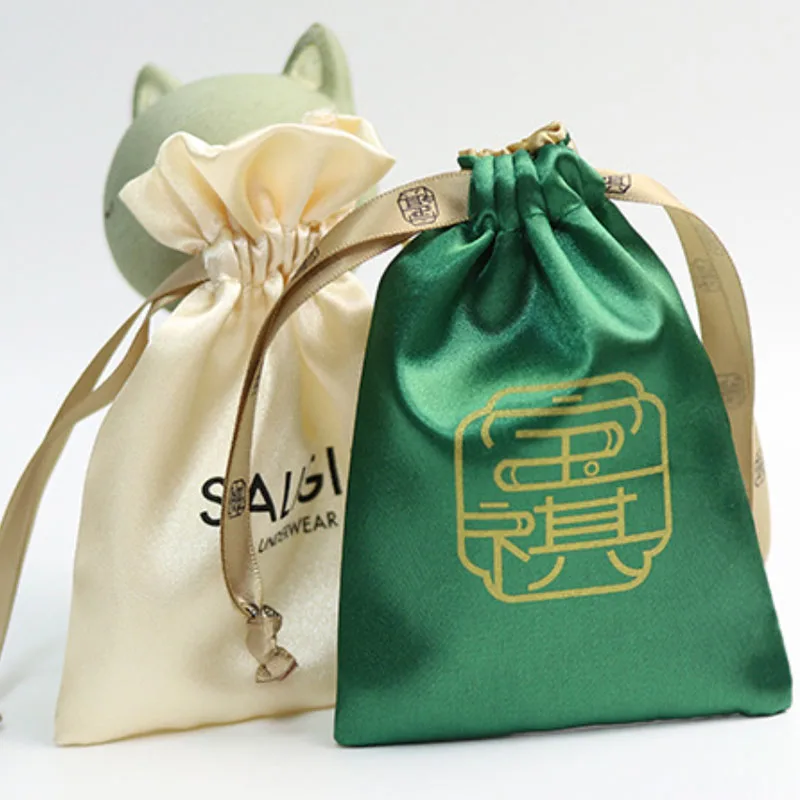 

Silk Stain Gift Bags 7x9cm 9x12cm 10x15cm(4"x 6") Makeup Eyelashes Nails Hairs Logo Sack Jewelry Drawstring Pouches