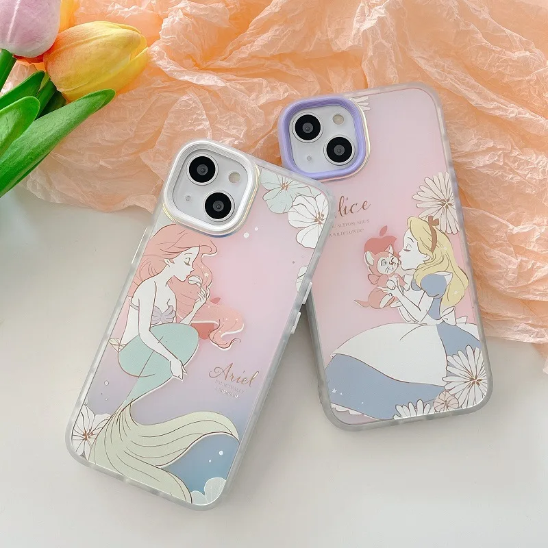 

Cartoon Mermaid Blue Glossy Phone Case Cover for IPhone 7 8 Plus 11 12 13 Pro X XR XS Max Shockproof Cases for IPhone 13 Case