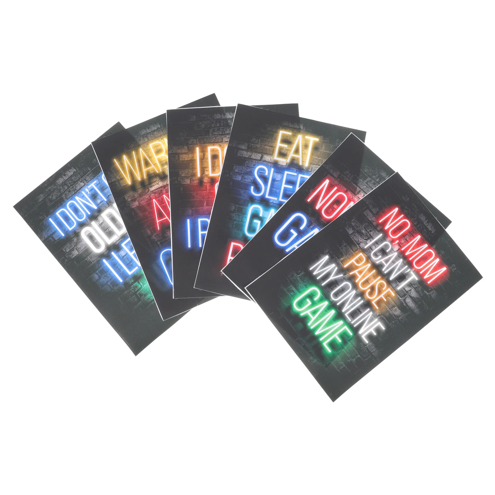 

6 Pcs Hanging Wall Decor Game Room Ornaments Kids Gamer Painting Gaming Canvas Boy Poster