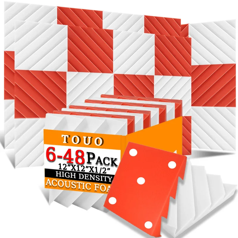 Акустическая пена TOUO с алмазной канавкой 6-48 шт. настенные панели звукоизоляция