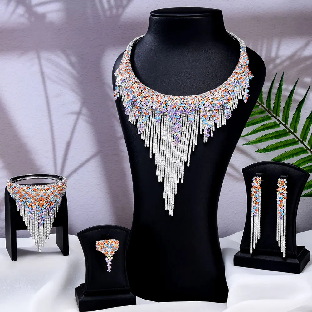 GODKI New Trendy Pearl emirati arabi uniti Set di gioielli per donna festa di nozze zircone CZ africano Dubai Set di gioielli da sposa Dance Party