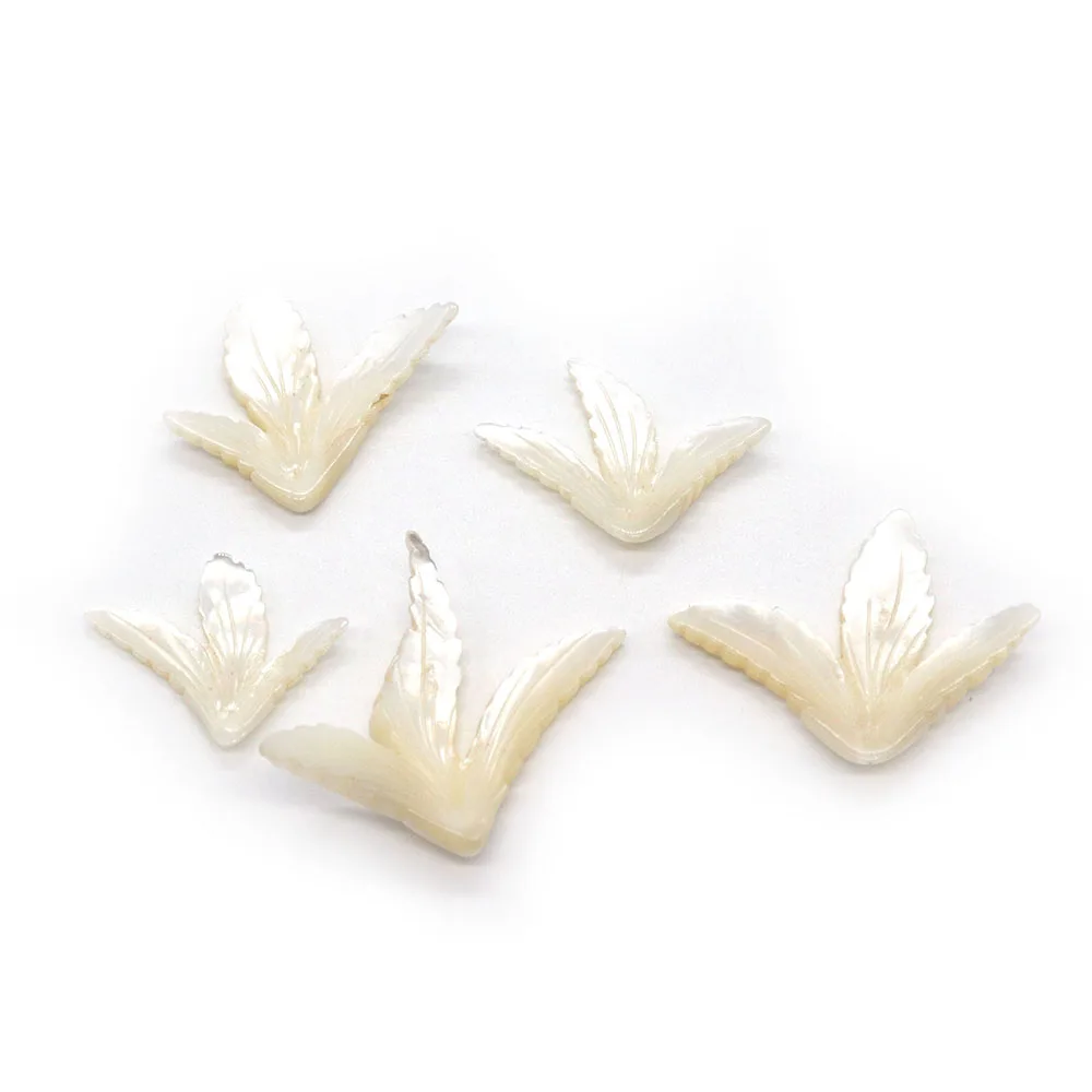

Natural Seawater Shell White Leaf Shape Beads for Jewelry Making DIY Bracelet Necklace Earring Charms Craft Accessory Wholesale