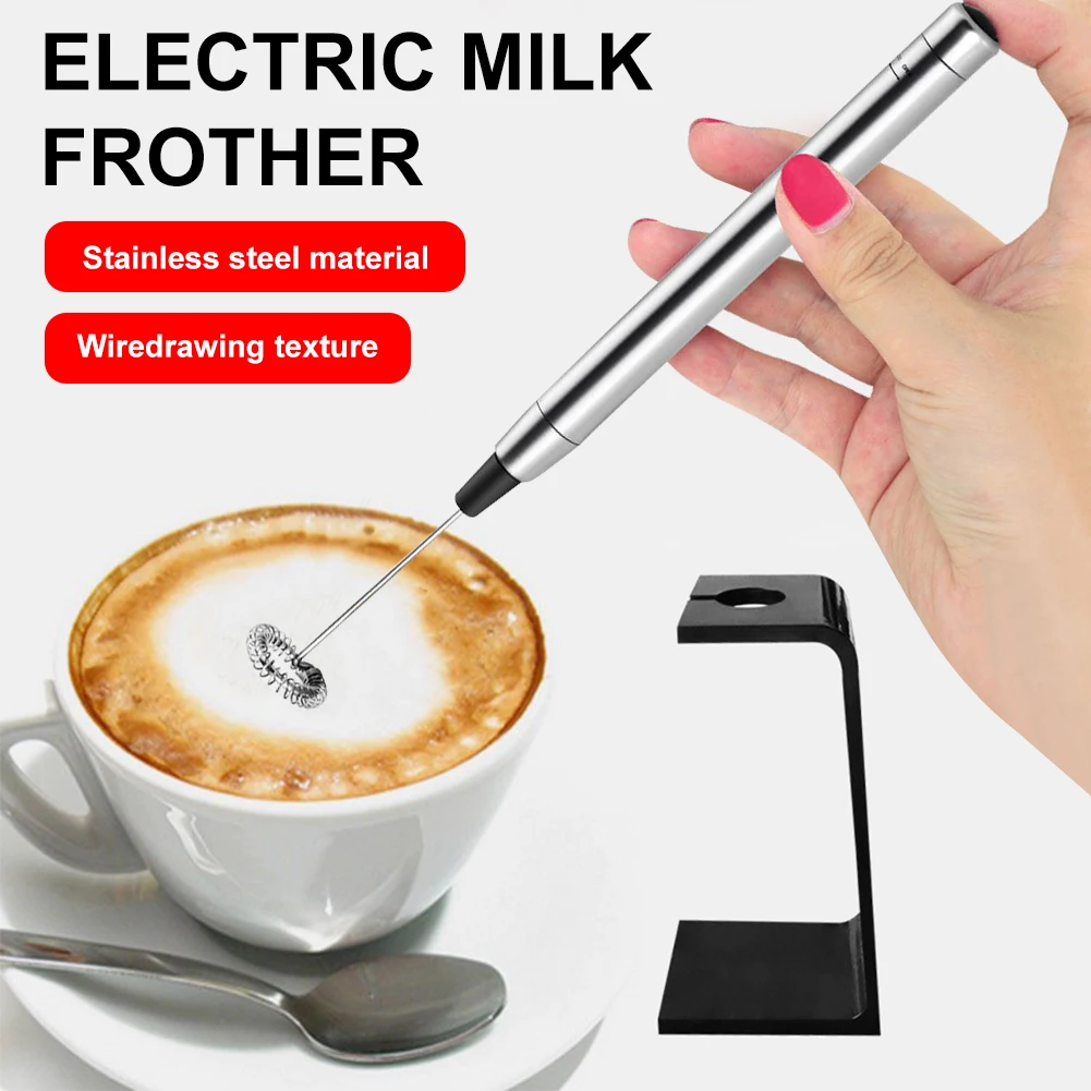 

Milk Frother Handheld Electric Foam Maker Battery Operated Stainless Steel Coffee Latte Cappuccino Mocha Drink Mixer Blender