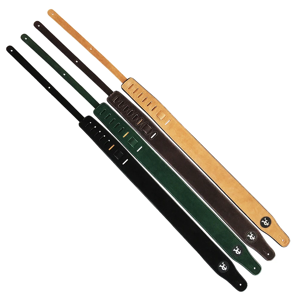 

Nubuck Leather Guitar Strap Adjustable Electric Guitar Strap Folk Bass Instrument Accessories